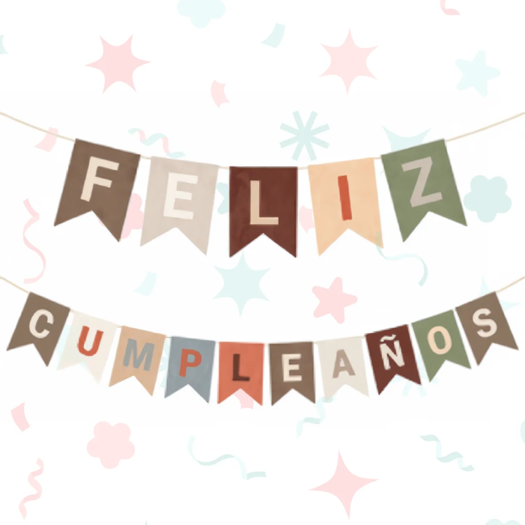 Banderin feliz cumpleaños vintage