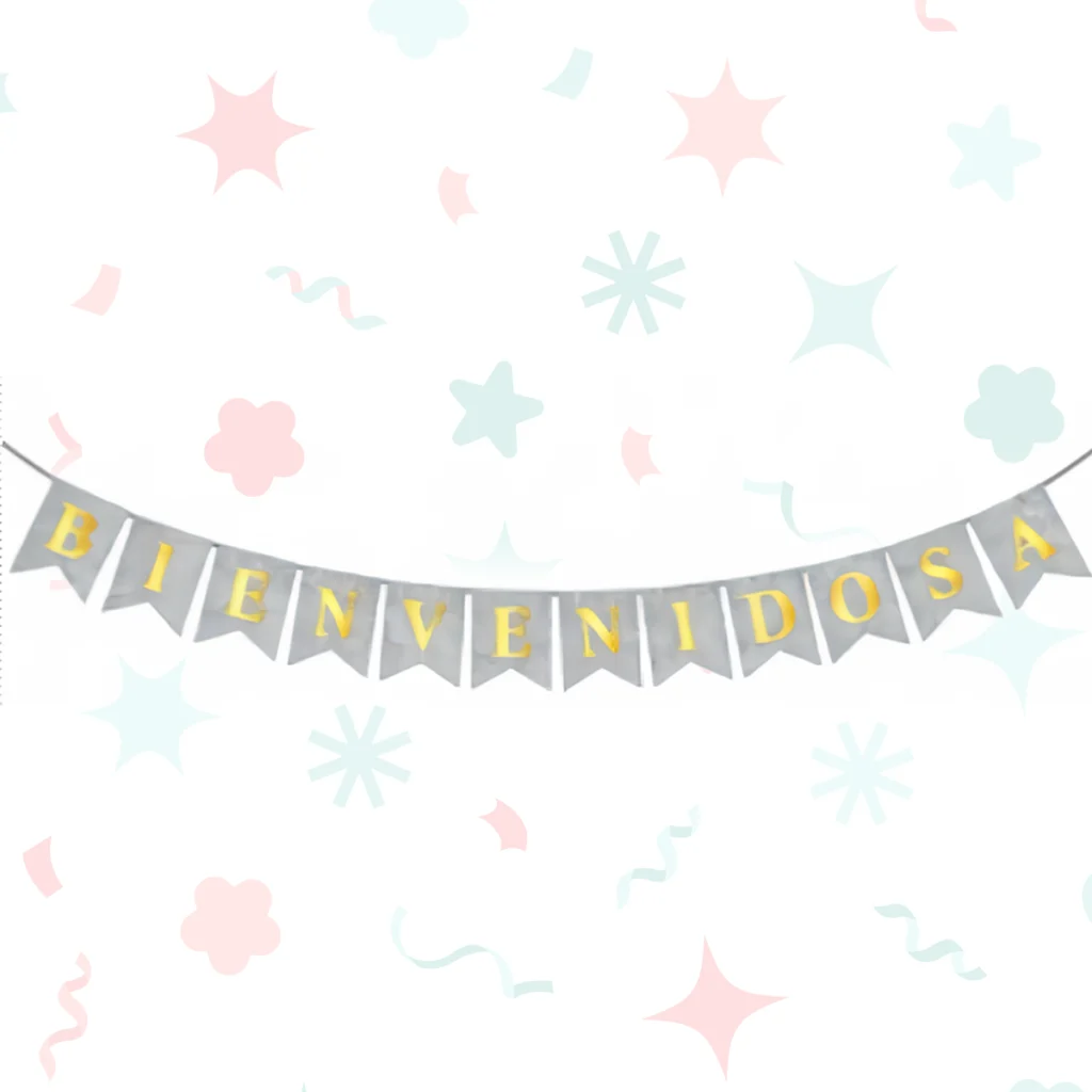 Banderines plateados con glitter (360 cm)