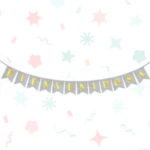Banderines plateados con glitter (360 cm)