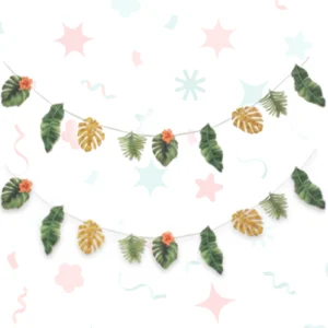 Banner con hojas tropicales