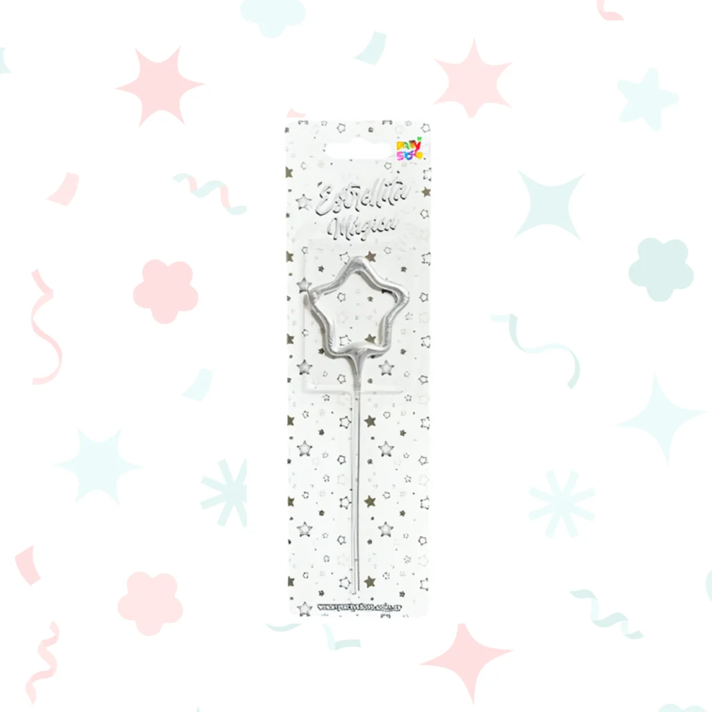 ESTRELLITA MAGICA PLATEADA FORMA ESTRELLA X UNIDAD
