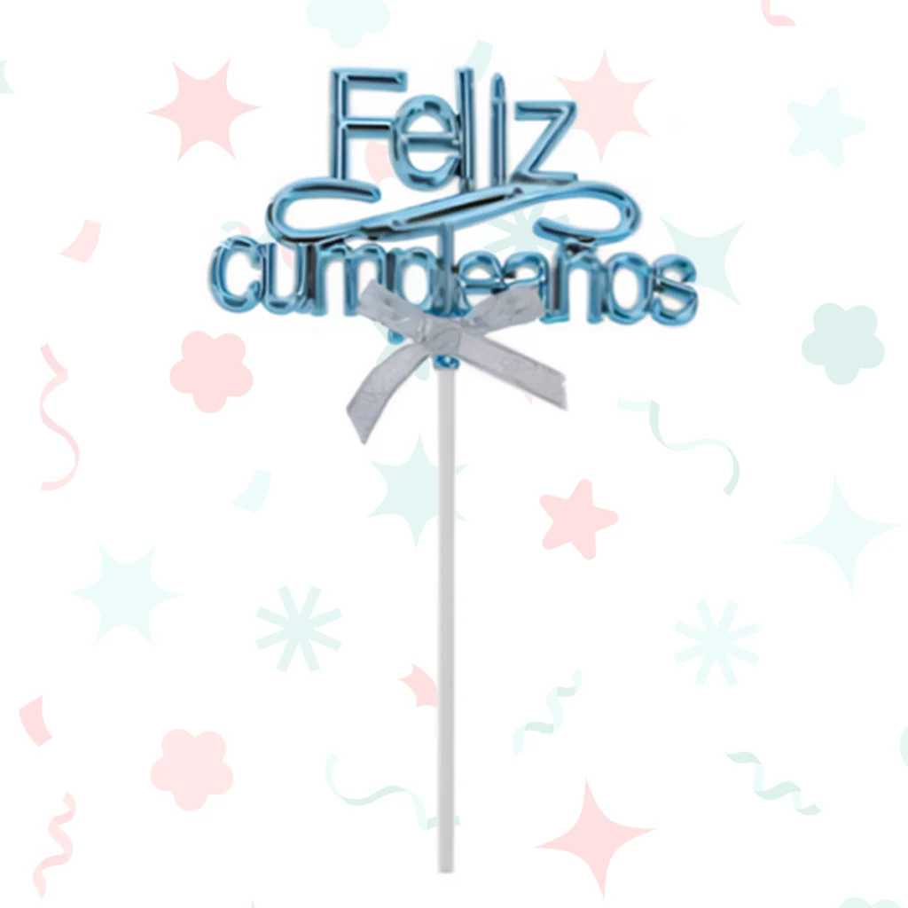 Adorno feliz cumpleaños celeste