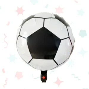 Globo metalizado con forma de pelota de fútbol 45 × 51 cm, apto para helio