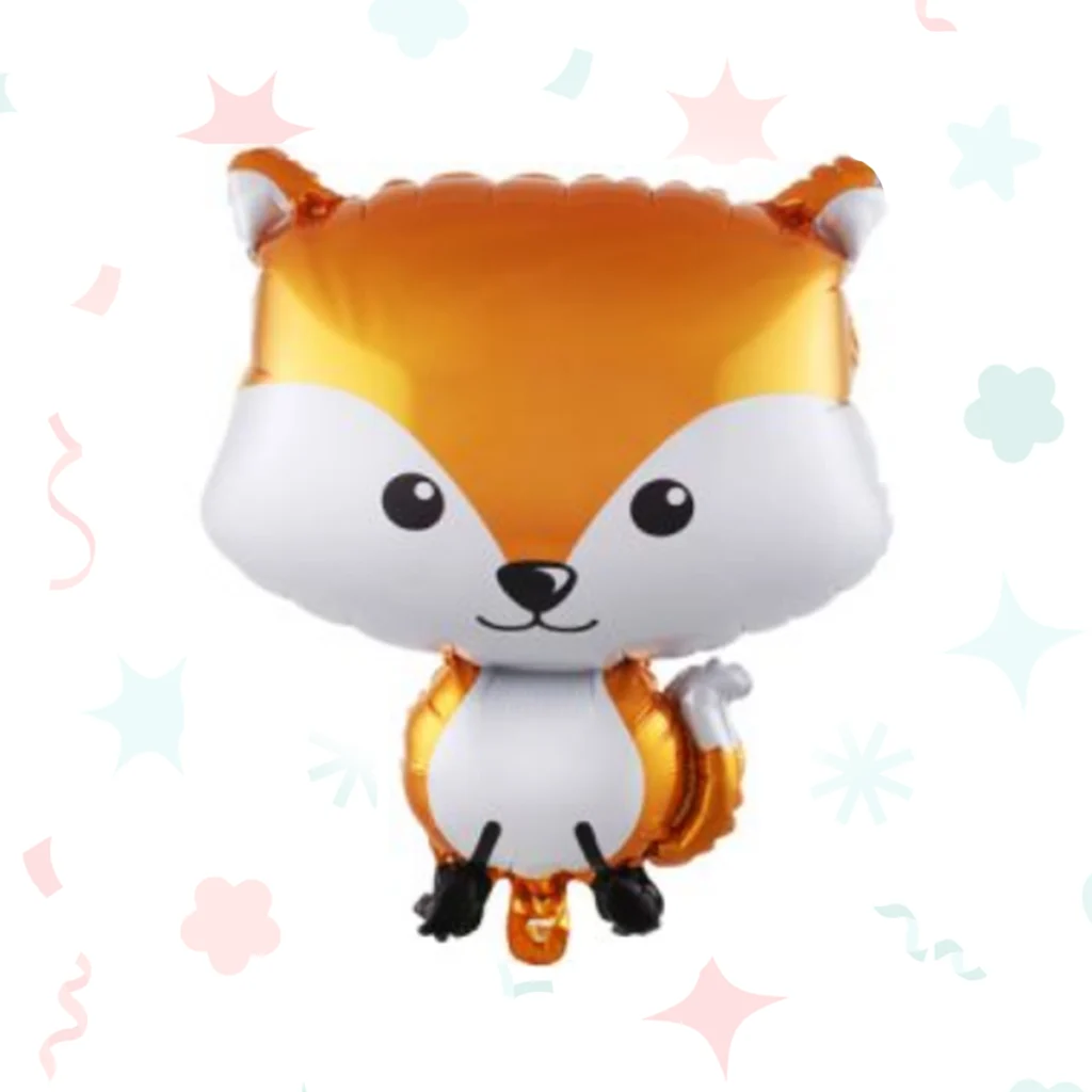 Globo metalizado con forma de zorrito 48.5 × 65 cm, apto para helio