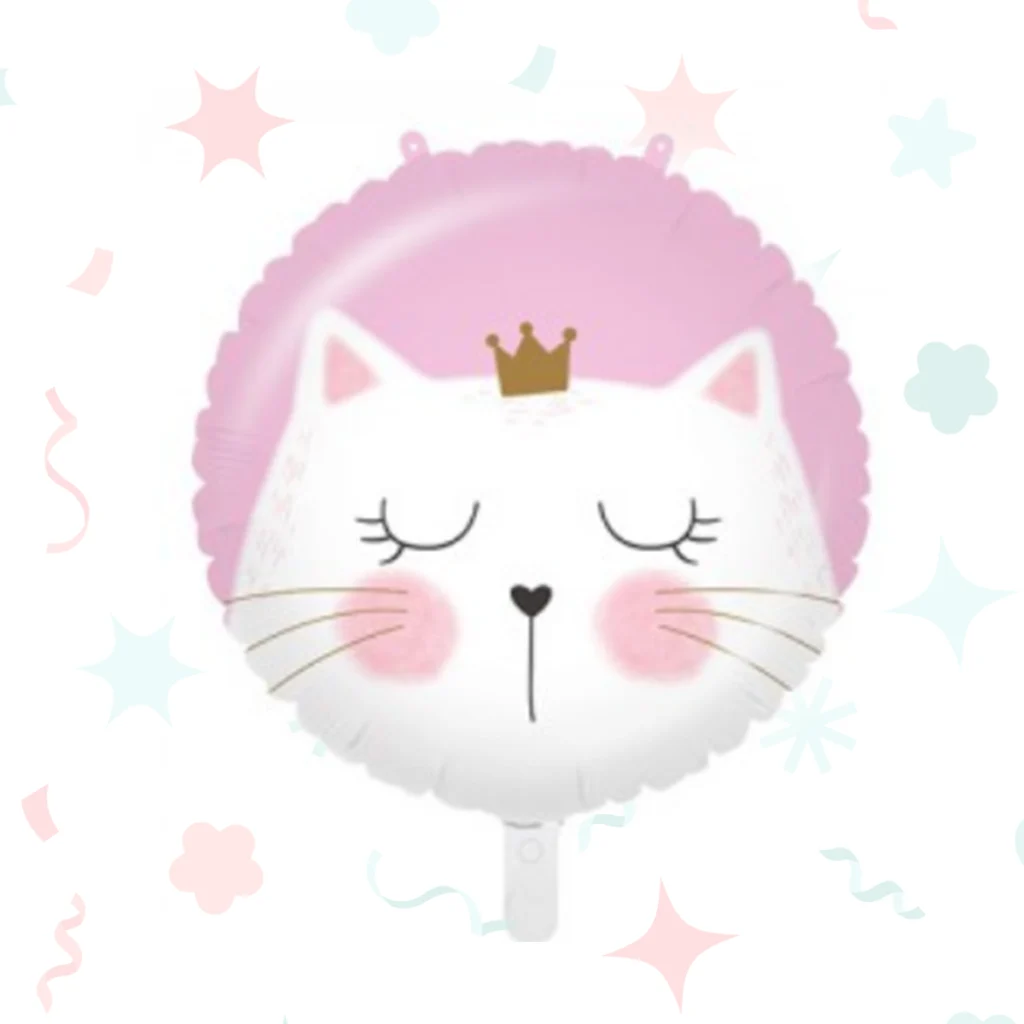 Globo metalizado redondo Kitty, apto para helio