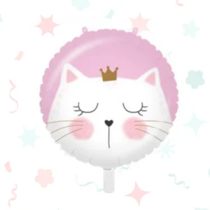 Globo metalizado redondo Kitty, apto para helio