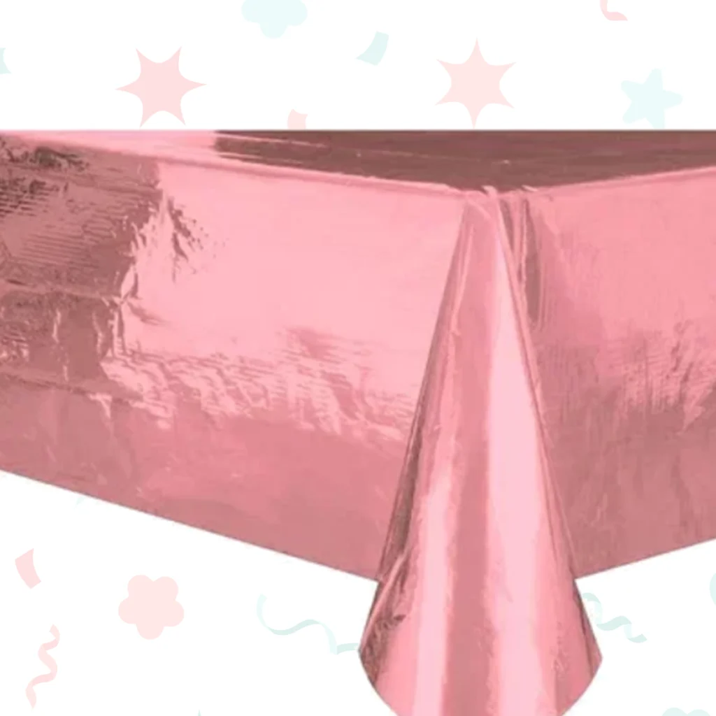 Mantel metalizado rosa gold (137 × 274 cm)