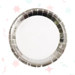 PLATO DE POLIPAPEL 17cm BORDE PLATEADO x 6 un
