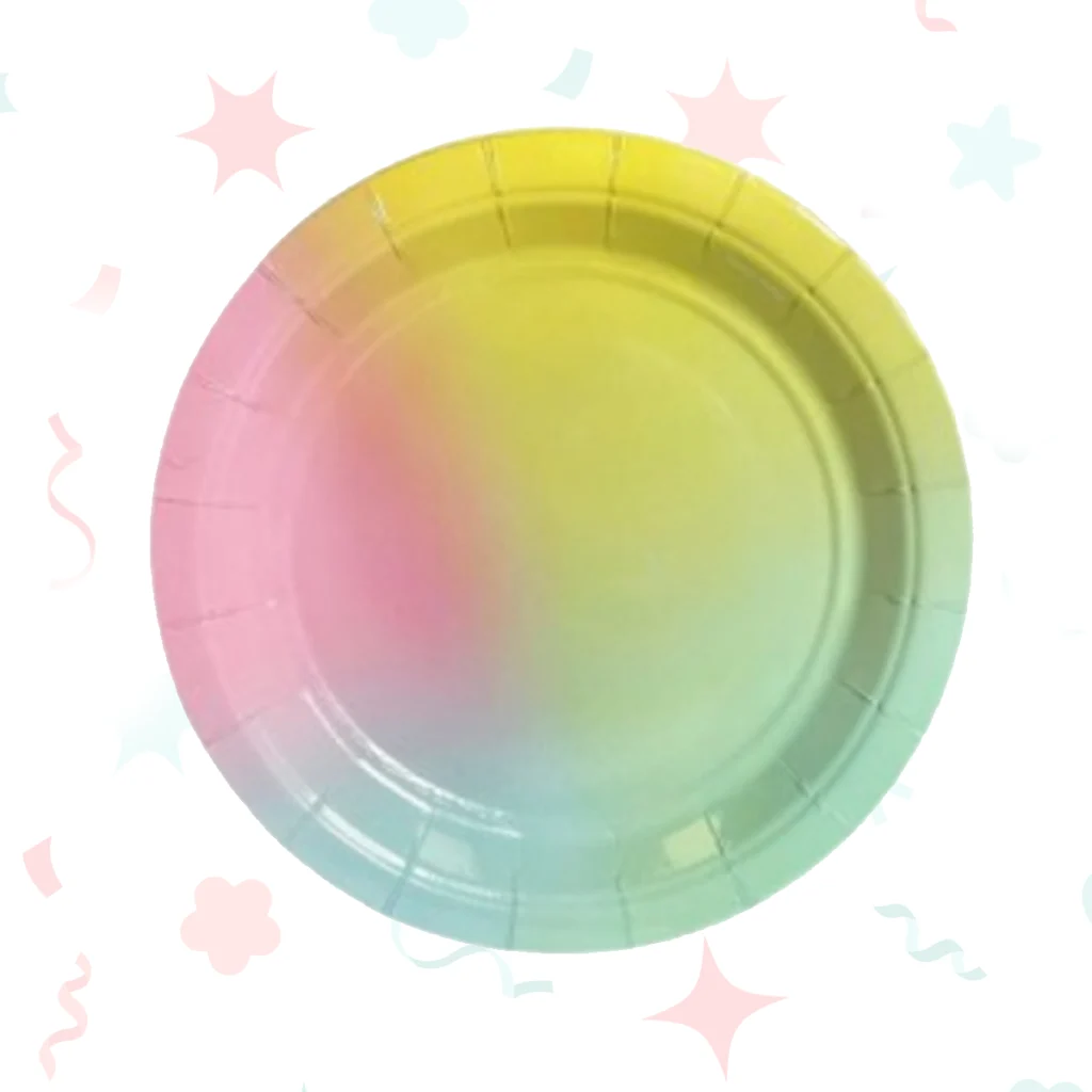 PLATO DE POLIPAPEL 17cm COLOR PASTEL MULTICOLOR x 6