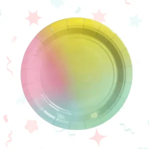 PLATO DE POLIPAPEL 17cm COLOR PASTEL MULTICOLOR x 6