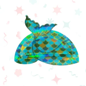 PLATO DE POLIPAPEL 17cm CON FORMA SIRENA DE MAR x 6 un