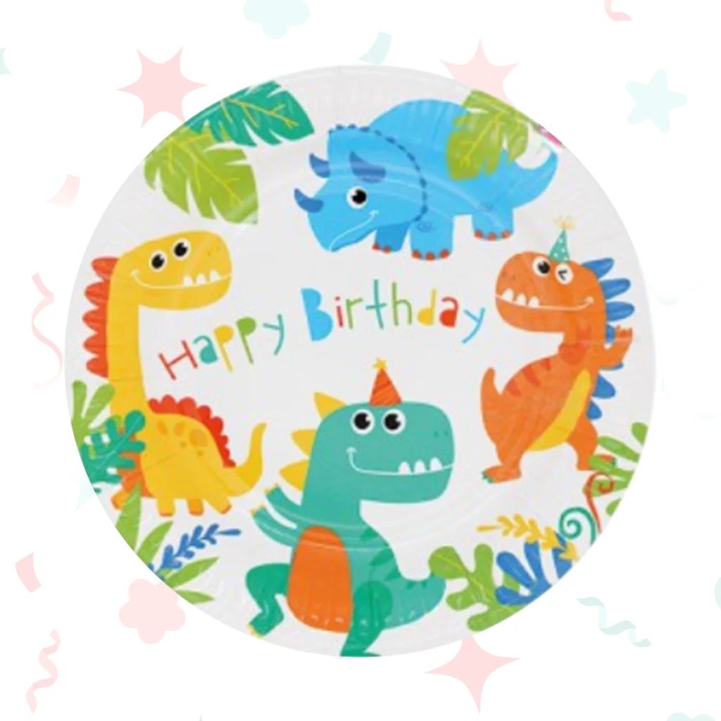 PLATO DE POLIPAPEL 17cm DINO x 6 unidades