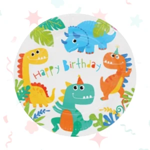 PLATO DE POLIPAPEL 17cm DINO x 6 unidades