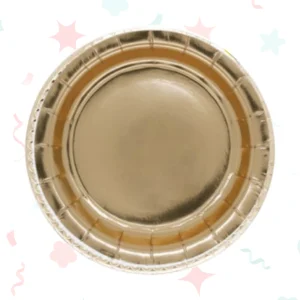 PLATO DE POLIPAPEL 17cm FULL DORADO x 6 unidades