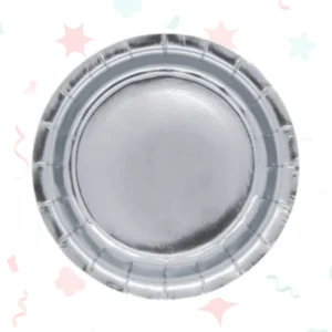 PLATO DE POLIPAPEL 17cm FULL PLATEADO x 6 unidades