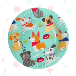 PLATO DE POLIPAPEL 17cm PUPPYS x 6 unidades