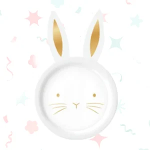 PLATO DE POLIPAPEL con FORMA BUNNY OREJAS x 6