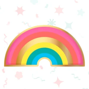 PLATO DE POLIPAPEL con FORMA RAINBOW x 6 unidades