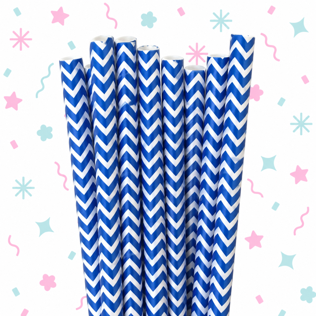 Sorbetes de polipapel chevron celeste (25 unidades)
