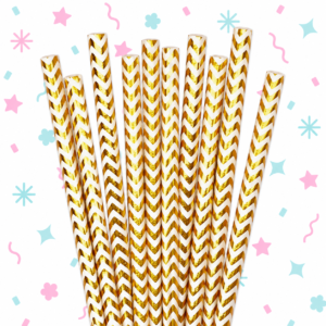 Sorbetes de polipapel chevron dorado (25 unidades)