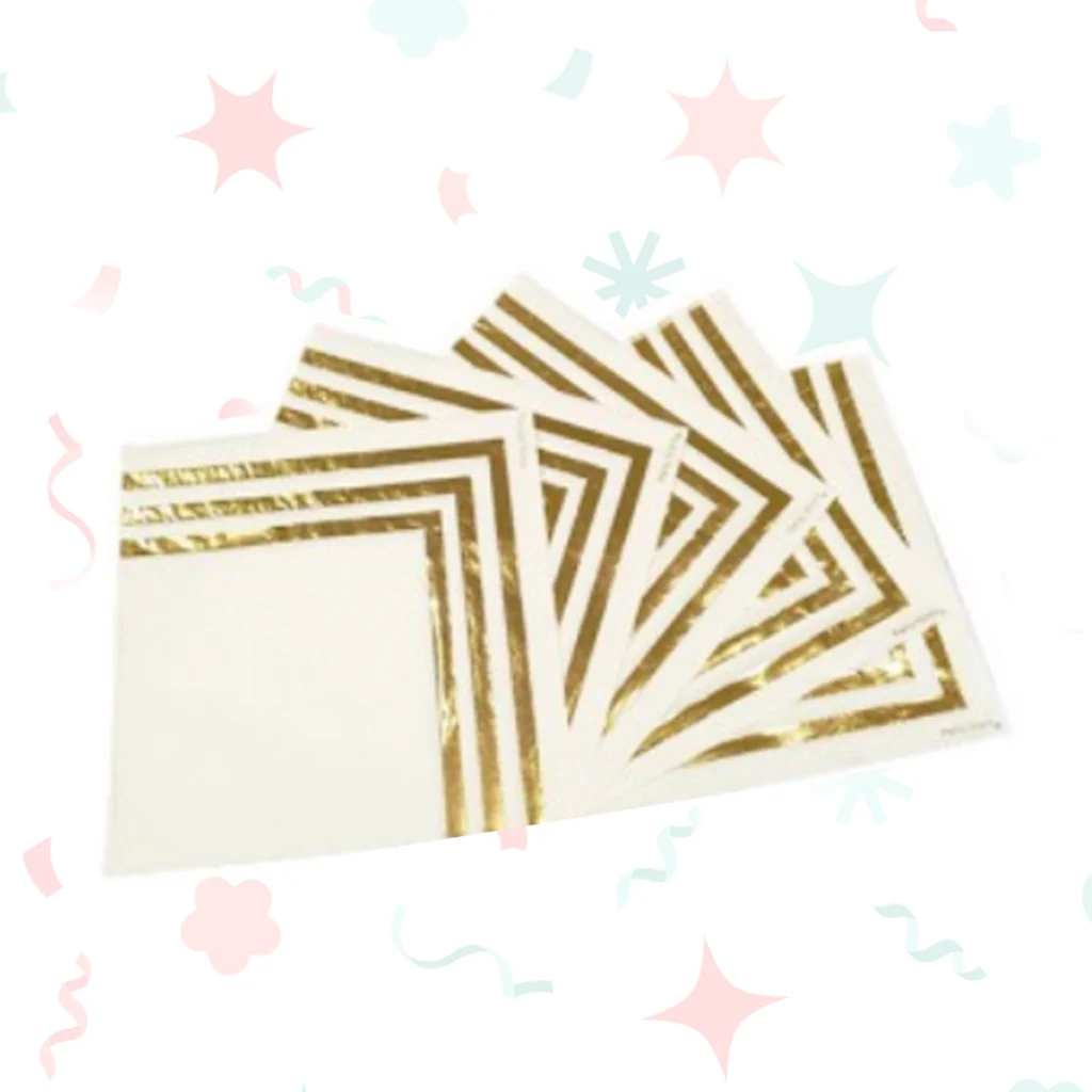 Servilletas de papel con borde dorado (12 unidades)