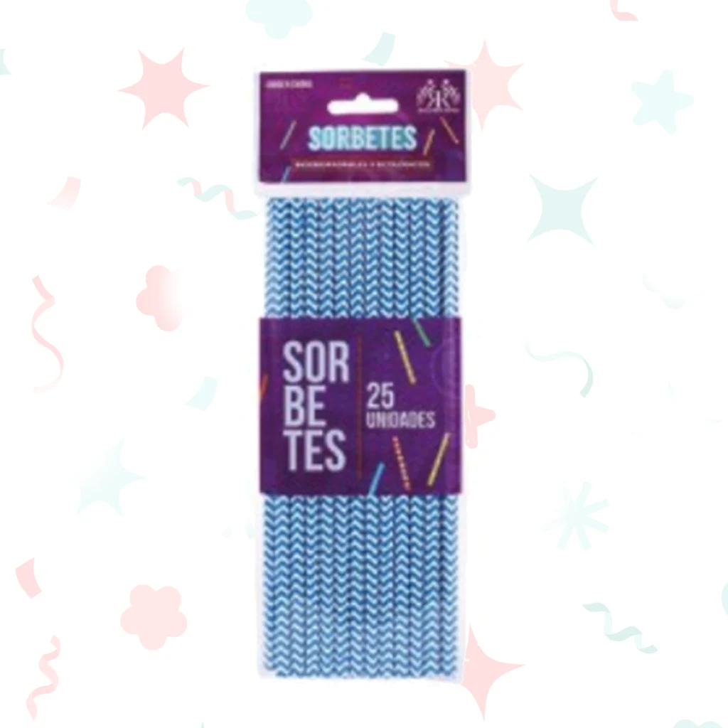 Sorbetes de polipapel chevron celeste (25 unidades)