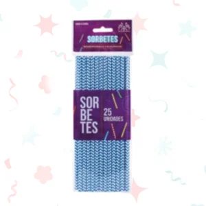 Sorbetes de polipapel chevron celeste (25 unidades)