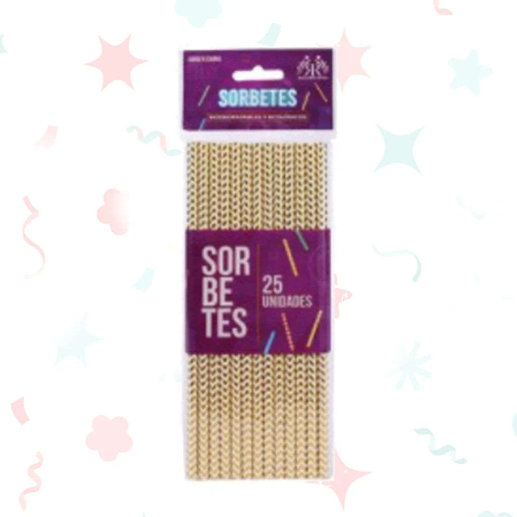 Sorbetes de polipapel chevron dorado (25 unidades)