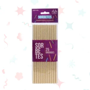 Sorbetes de polipapel chevron dorado (25 unidades)
