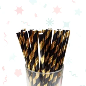 Sorbetes de polipapel negros y dorados (24 unidades)