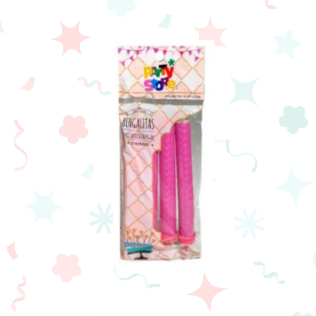 VELA BENGALA ROSA X 4 UNIDADES