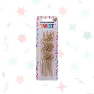 VELAS TWIST dorada X 12