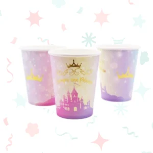Vasos de polipapel con diseño de castillo de princesas (6 unidades)