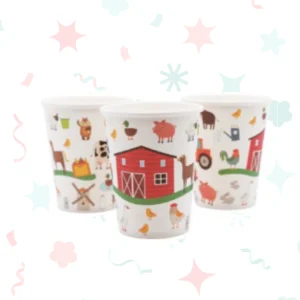 Vasos de polipapel con diseño de granja (6 unidades)