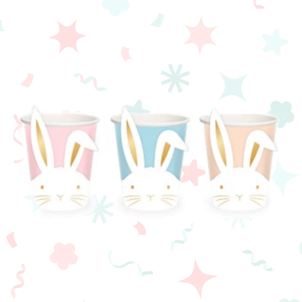 Vasos de polipapel con forma de orejas de conejo (6 unidades)