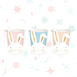 Vasos de polipapel con forma de orejas de conejo (6 unidades)