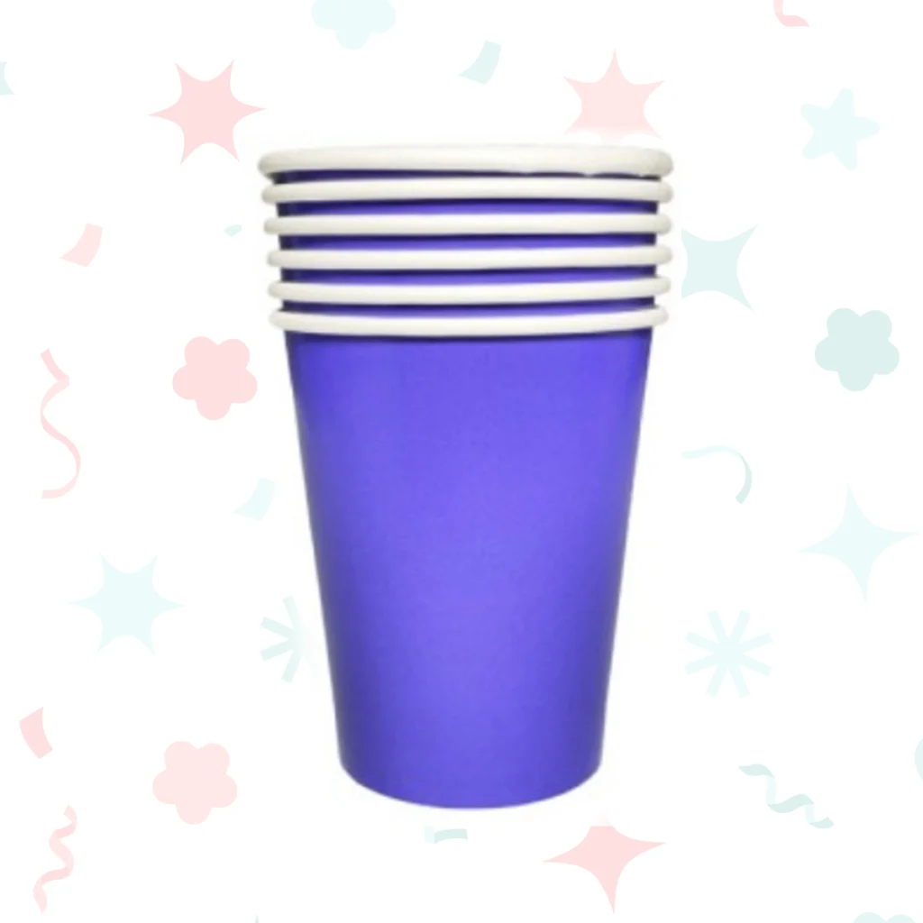 Vasos de polipapel laminados varios colores de 266 cc (6 unidades)