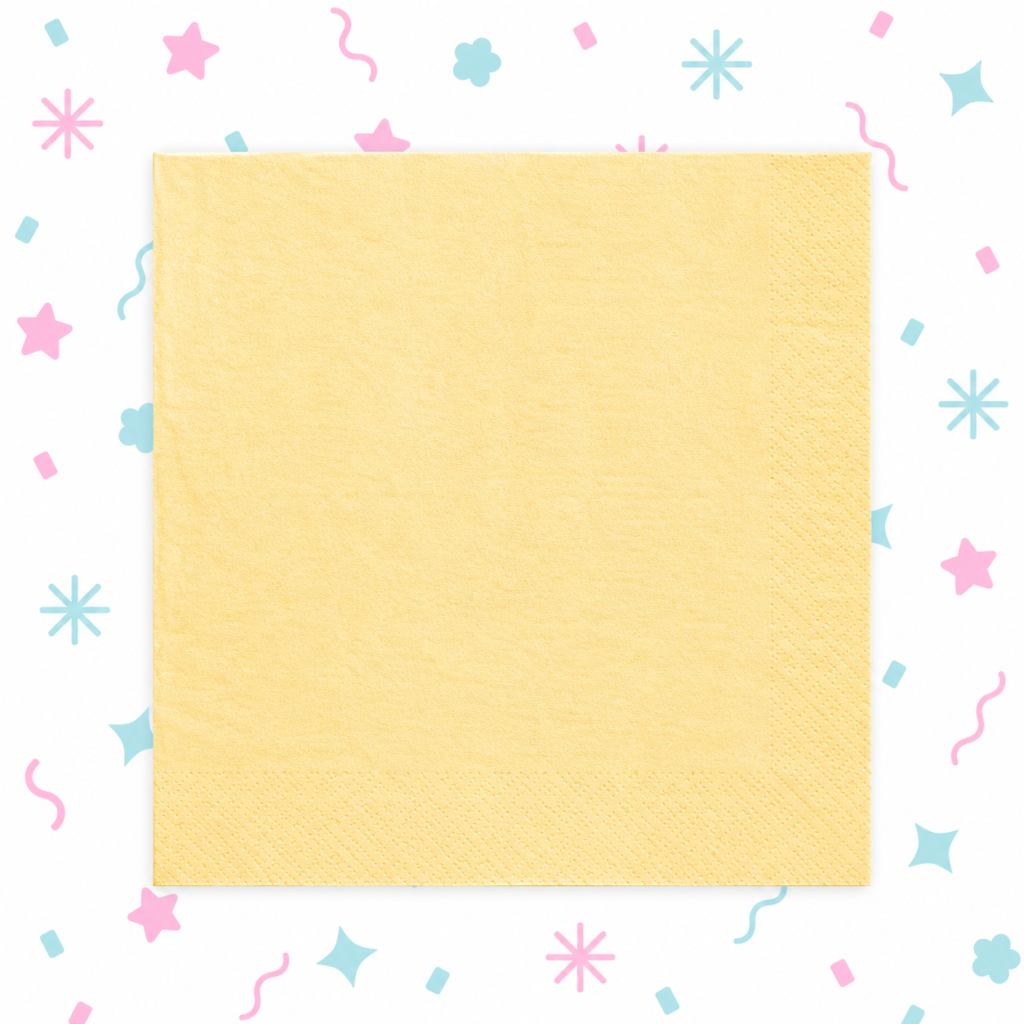 Servilletas Plenas Amarillo Pastel x 20 Unidades 32 cm x 32 cm💛