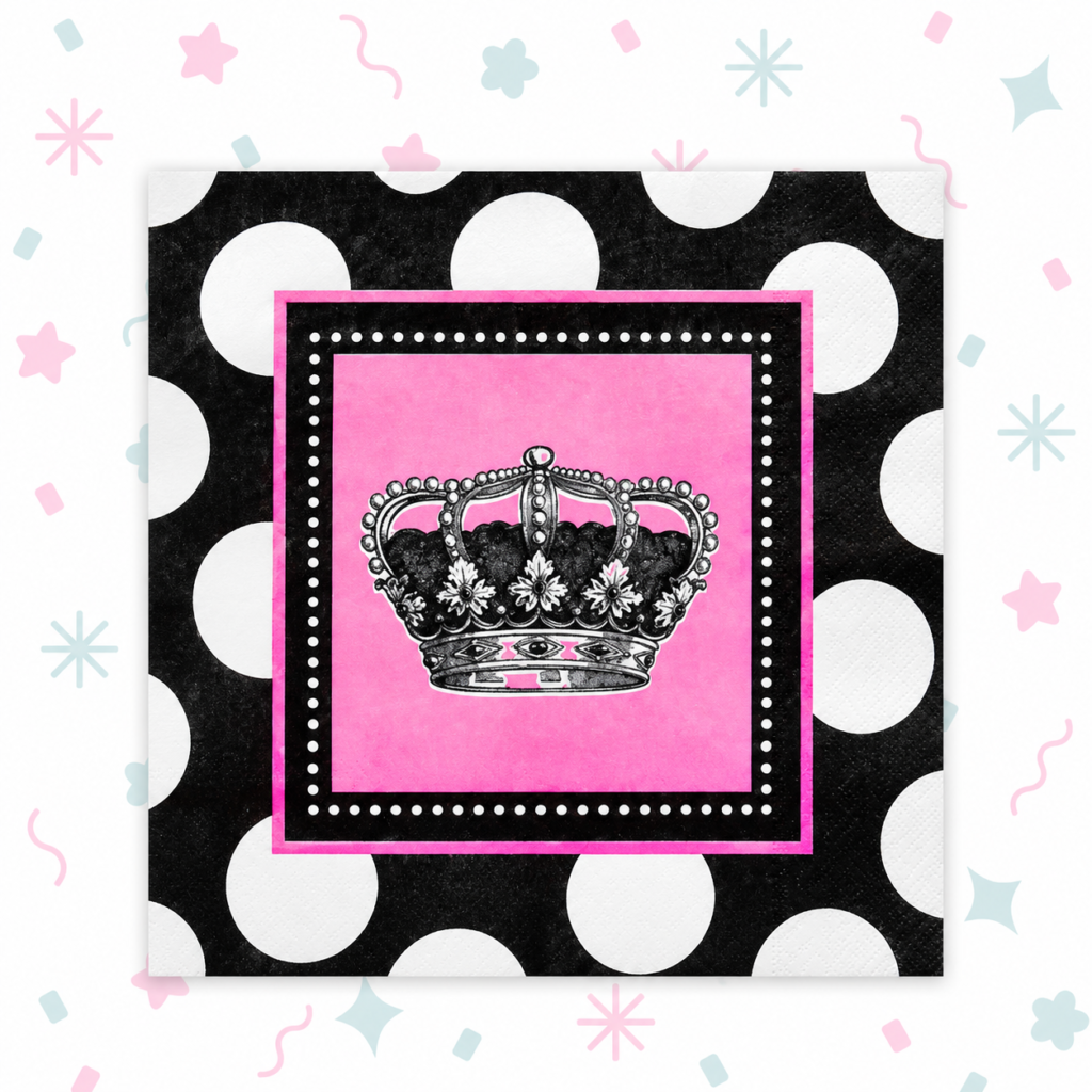 Servilletas Corona Princesa 33 x 33 cm x 20 Unidades 👑