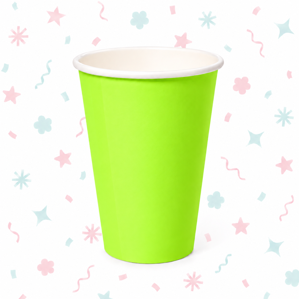 Vaso Polipapel Verde Flúo 240 cc x 8 unidades