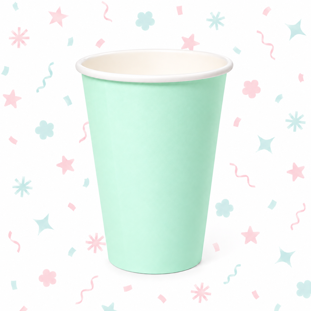 Vaso Polipapel verde agua pastel 266 cc. x 8 unidades