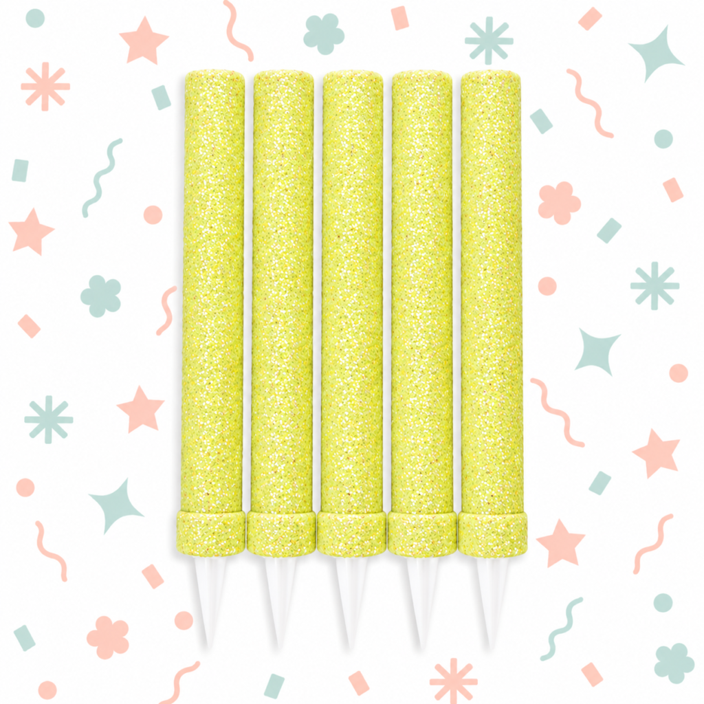 Bengalas con Glitter Amarillo x Unidad💛