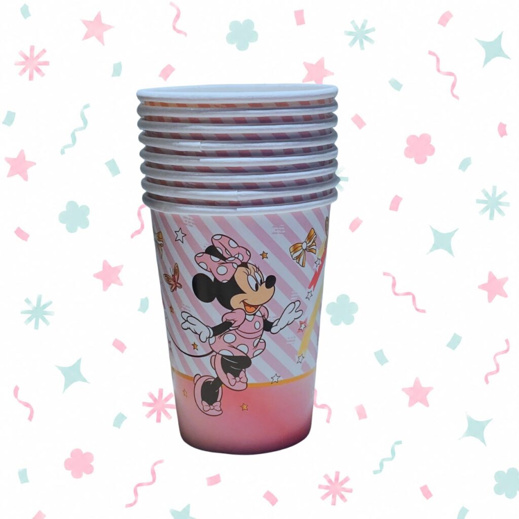 Vasos de Polipapel Minnie Mouse 266 cc x 8 Unidades